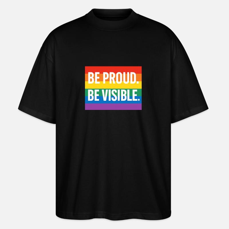 Regenbogen Pride Statement Design - Stanley/Stella Oversized Unisex Bio T-Shirt Blaster 2.0 - Schwarz