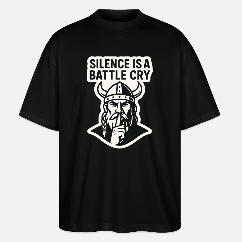 Wikinger-Stille-Kampfschrei-Design - Stanley/Stella Oversized Unisex Bio T-Shirt Blaster 2.0 - Schwarz