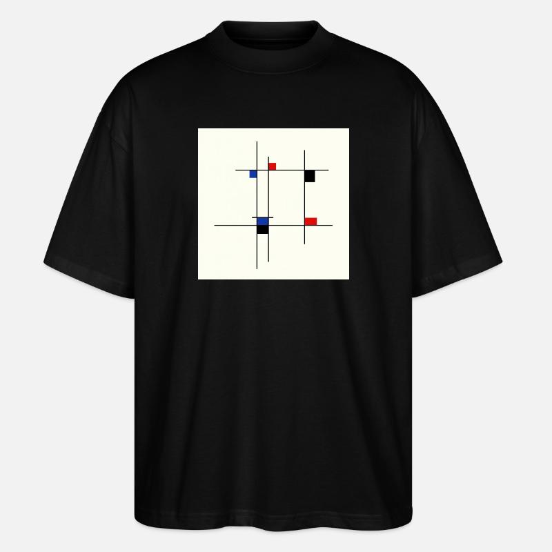 Abstrakte Designlinie und Farben - Stanley/Stella Oversized Unisex Bio T-Shirt Blaster 2.0 - Schwarz