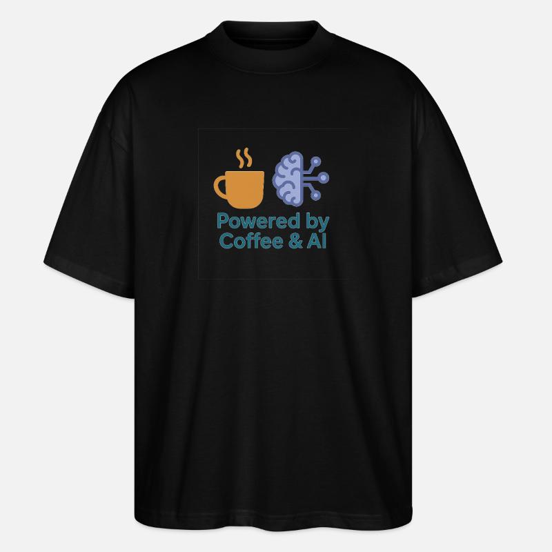 Kaffee KI Kraftdesign - Stanley/Stella Oversized Unisex Bio T-Shirt Blaster 2.0 - Schwarz