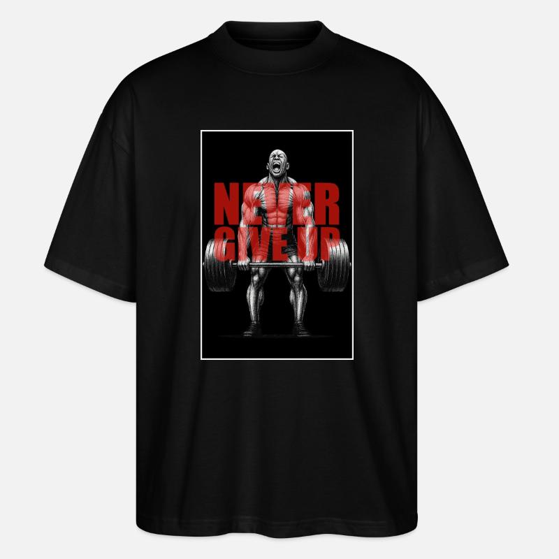Never_Give_up_2 - Stanley/Stella Oversized Unisex Bio T-Shirt Blaster 2.0 - Schwarz