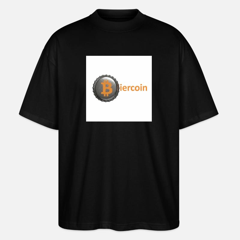 BierCoin Bitcoin Logo - Stanley/Stella Oversized Unisex Bio T-Shirt Blaster 2.0 - Schwarz