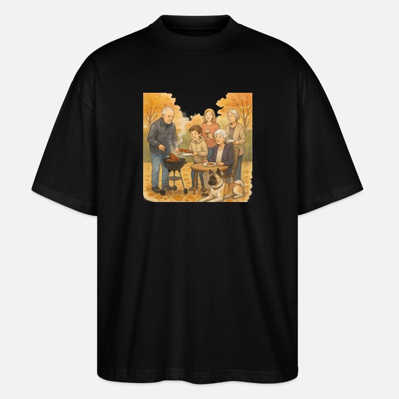 Grill im Herbst - Stanley/Stella Oversized Unisex Bio T-Shirt Blaster 2.0 - Schwarz