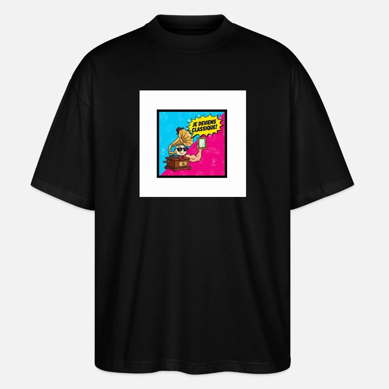 Ich werde zum klassischen Pop-Retro - Stanley/Stella Oversized Unisex Bio T-Shirt Blaster 2.0 - Schwarz