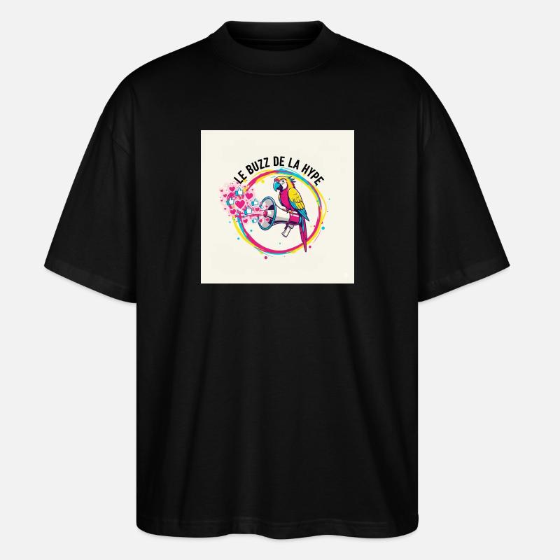 Papagei Summen - Stanley/Stella Oversized Unisex Bio T-Shirt Blaster 2.0 - Schwarz