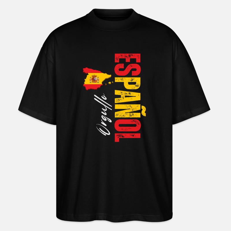 Spanish Pride, conception verticale - T-shirt bio Blaster 2.0 coupe oversize Stanley/Stella Unisexe - noir