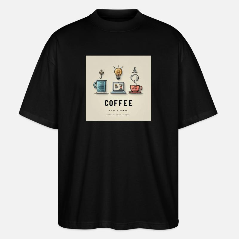 Kaffee Code Design - Stanley/Stella Oversized Unisex Bio T-Shirt Blaster 2.0 - Schwarz