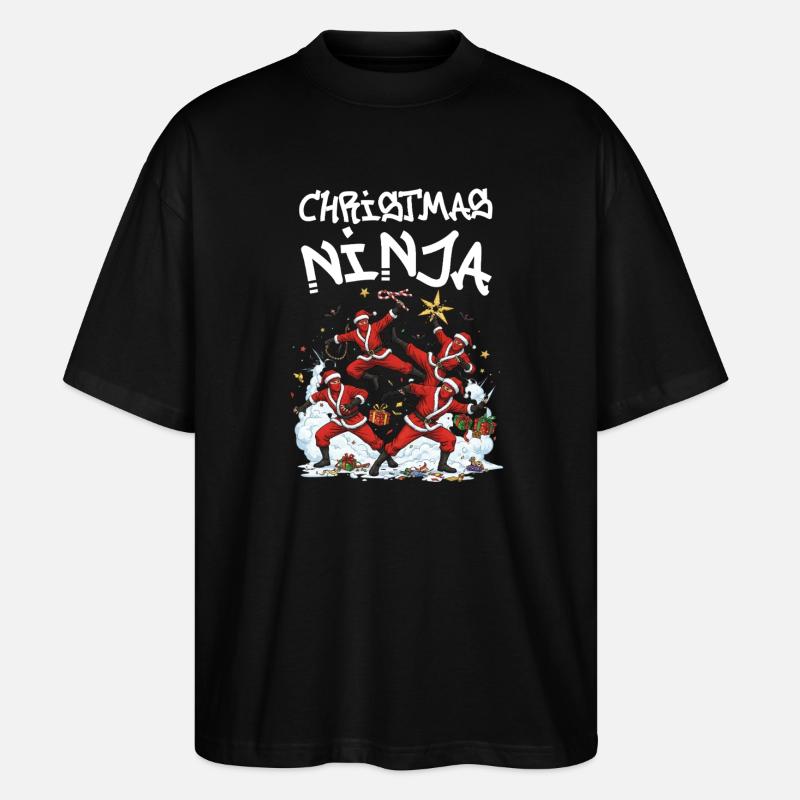 Christmas Ninja - Stanley/Stella Oversized Unisex Bio T-Shirt Blaster 2.0 - Schwarz