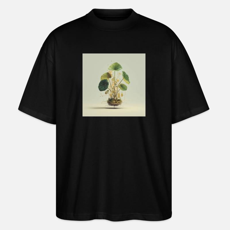 TechnoPflanze: Goldene Knoten - Stanley/Stella Oversized Unisex Bio T-Shirt Blaster 2.0 - Schwarz