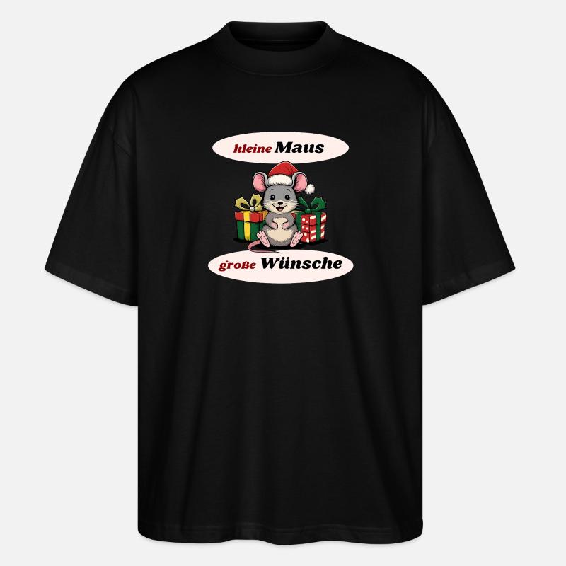 Weihnachtsmaus  - Stanley/Stella Oversized Unisex Bio T-Shirt Blaster 2.0 - Schwarz