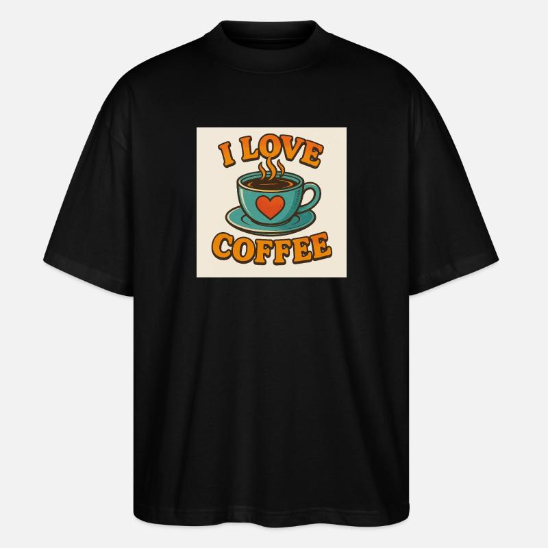 Kaffee-Liebesbecher - Stanley/Stella Oversized Unisex Bio T-Shirt Blaster 2.0 - Schwarz