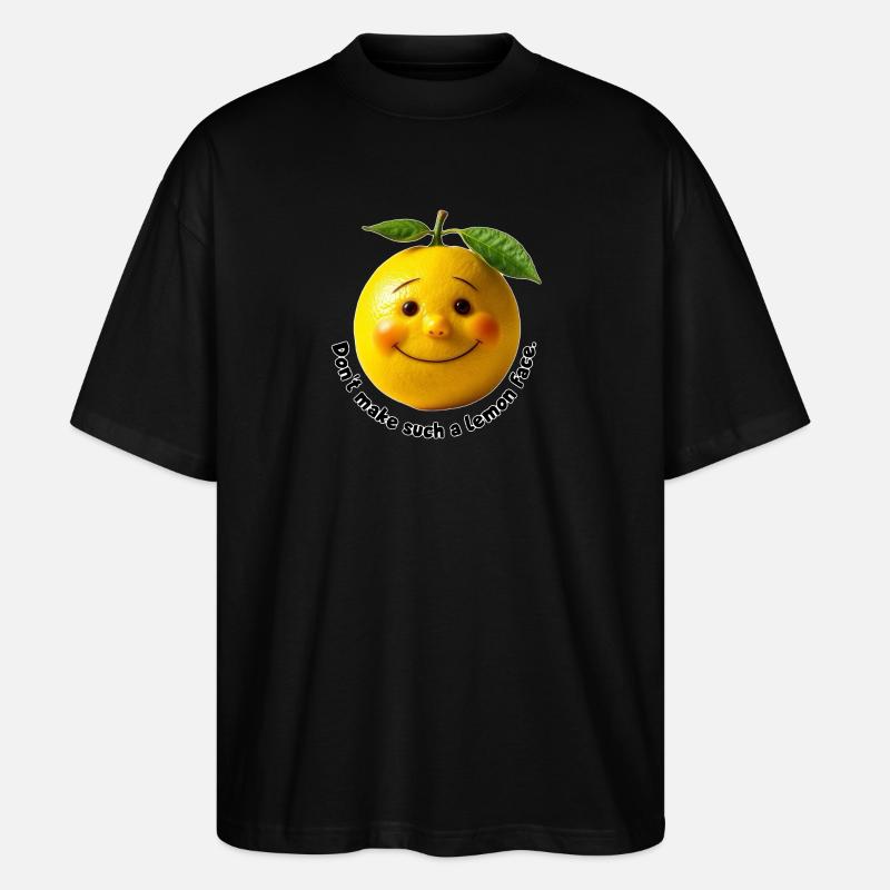 Zitrone mit süßem Lächeln - Stanley/Stella Oversized Unisex Bio T-Shirt Blaster 2.0 - Schwarz
