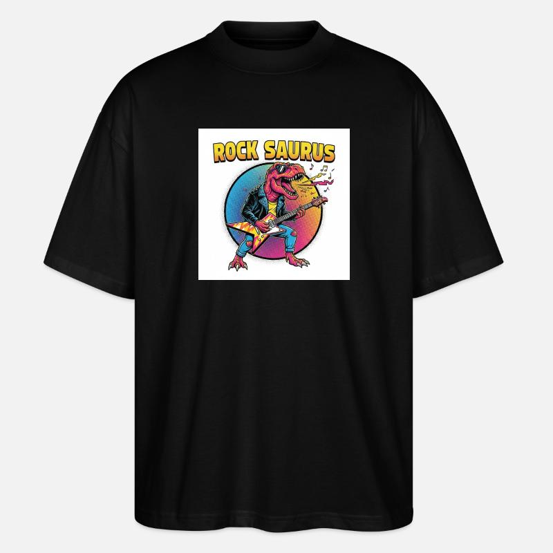 Rock Saurus Gitarrenheld - Stanley/Stella Oversized Unisex Bio T-Shirt Blaster 2.0 - Schwarz