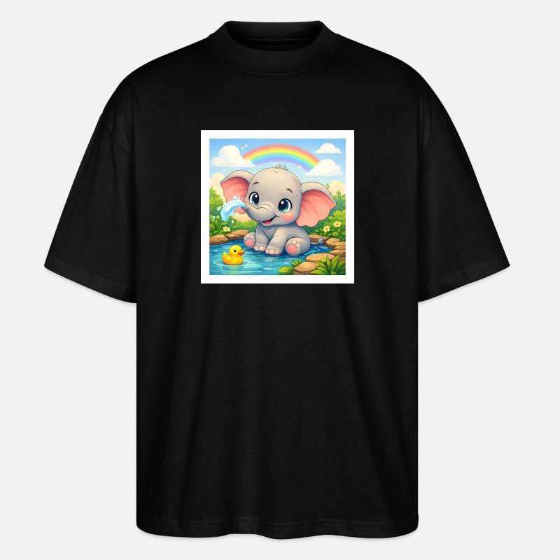 Elli l’Éléphant - T-shirt bio Blaster 2.0 coupe oversize Stanley/Stella Unisexe - noir