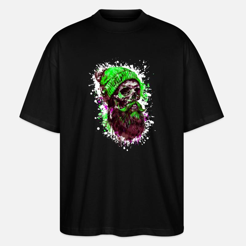 Crâne de bûcheron - T-shirt bio Blaster 2.0 coupe oversize Stanley/Stella Unisexe - noir