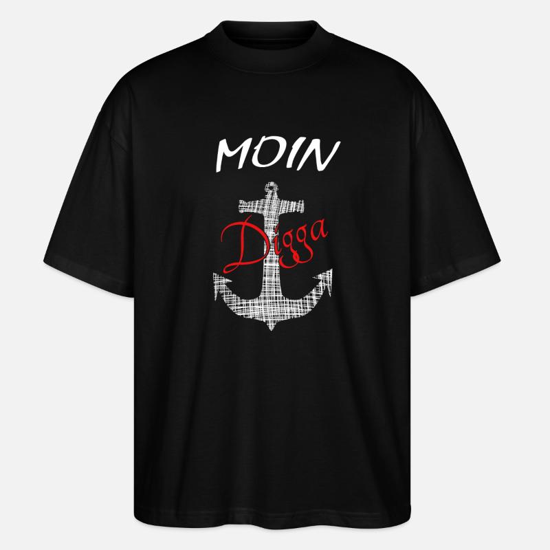 Moin Digga Ankerdesign - Stanley/Stella Oversized Unisex Bio T-Shirt Blaster 2.0 - Schwarz