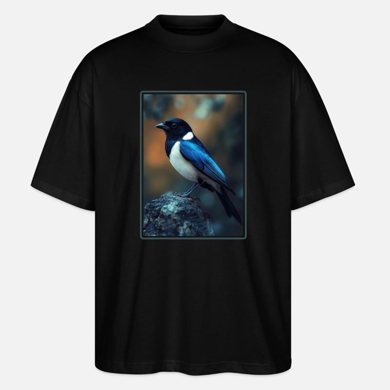 Elstern Elster - Stanley/Stella Oversized Unisex Bio T-Shirt Blaster 2.0 - Schwarz