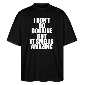 Citation sur la cocaïne - T-shirt bio Blaster 2.0 coupe oversize Stanley/Stella Unisexe - noir - Devant - Alina (178cm) & Michal (187cm)