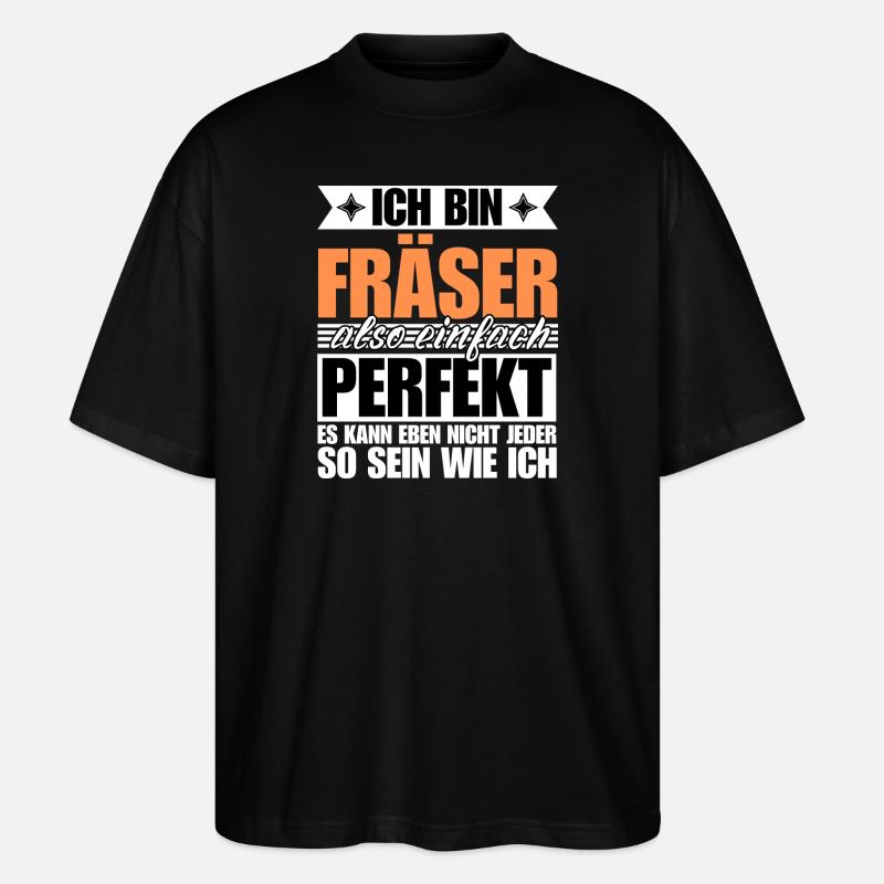 Perfekter Fräser - Stanley/Stella Oversized Unisex Bio T-Shirt Blaster 2.0 - Schwarz