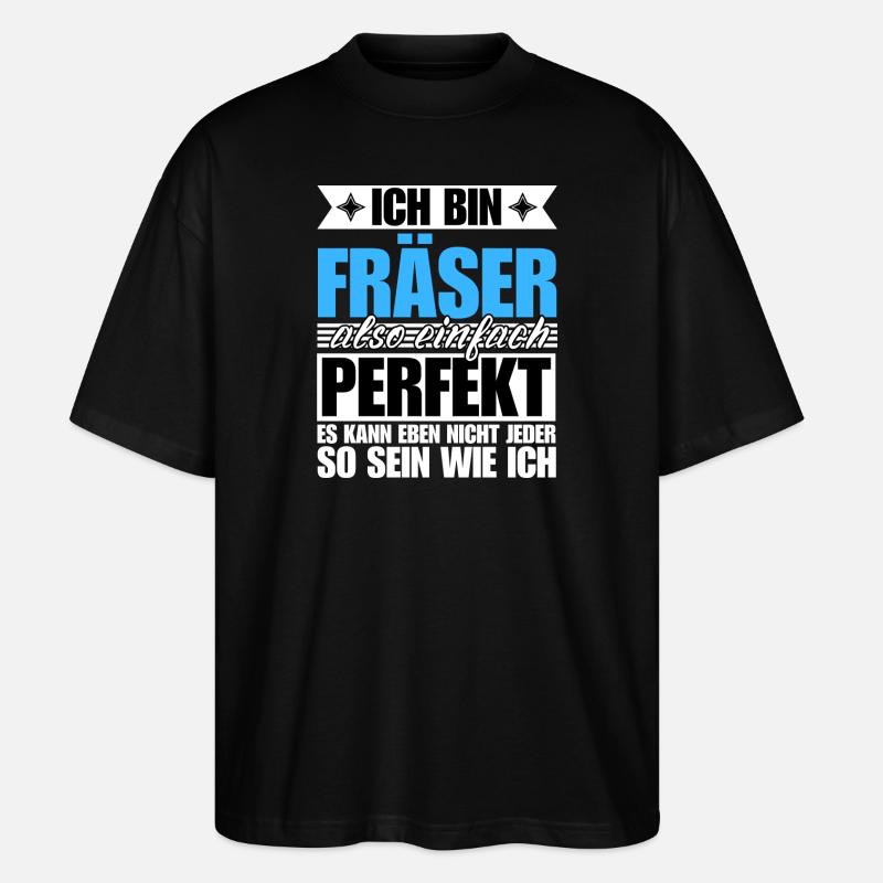 Perfekter Fräser - Stanley/Stella Oversized Unisex Bio T-Shirt Blaster 2.0 - Schwarz