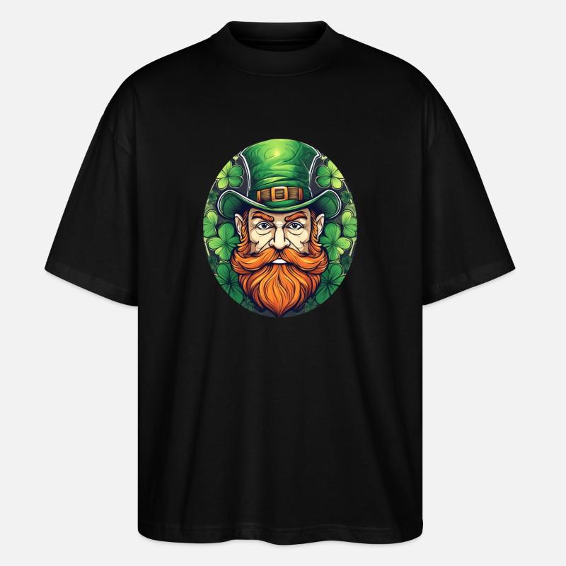 Lutin Trèfle de la Saint-Patrick - T-shirt bio Blaster 2.0 coupe oversize Stanley/Stella Unisexe - noir