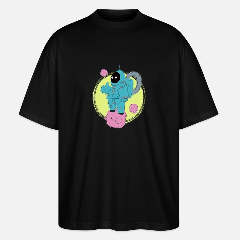 Der gute Astronaut läuft - Stanley/Stella Oversized Unisex Bio T-Shirt Blaster 2.0 - Schwarz