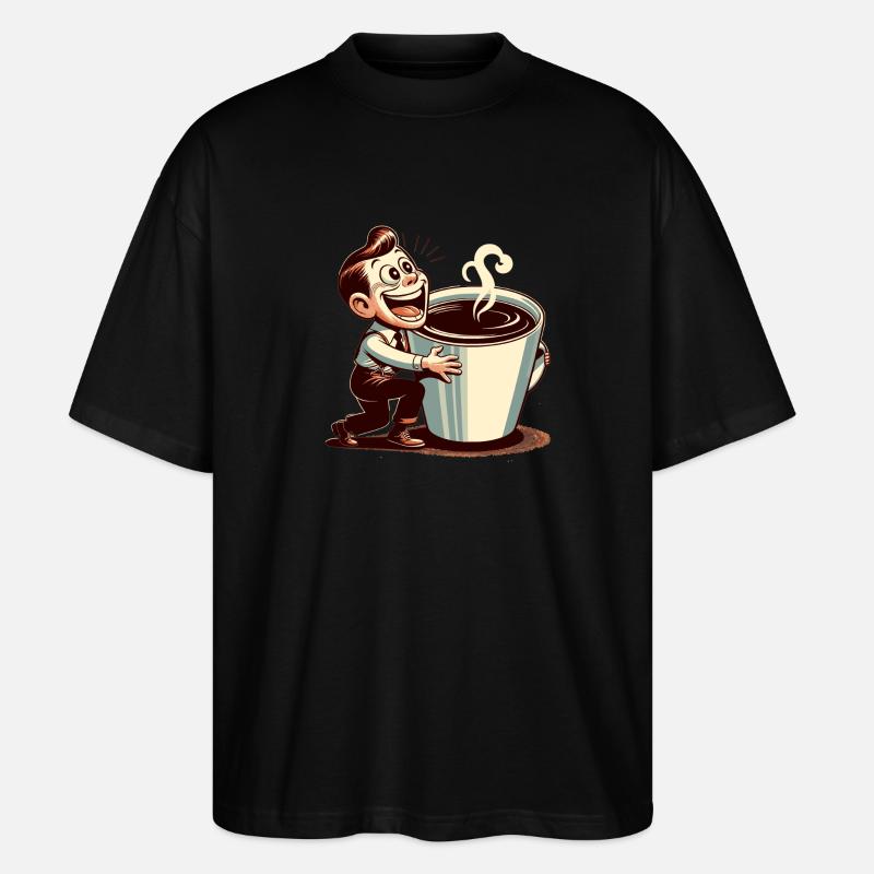 a giant coffee cup - Stanley/Stella Oversized Unisex Bio T-Shirt Blaster 2.0 - Schwarz