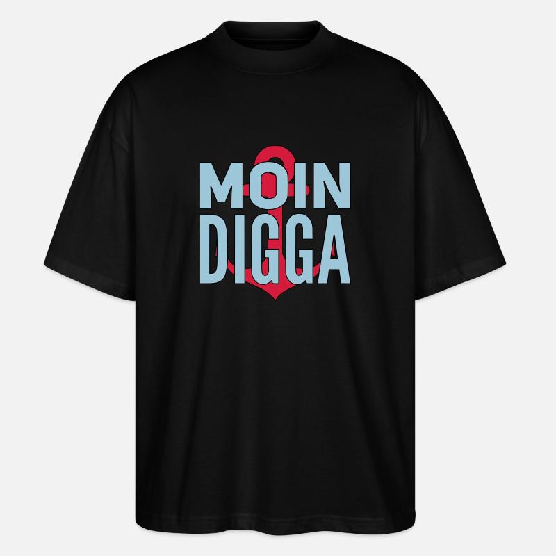Moin Digga Hamburg - Stanley/Stella Oversized Unisex Bio T-Shirt Blaster 2.0 - Schwarz