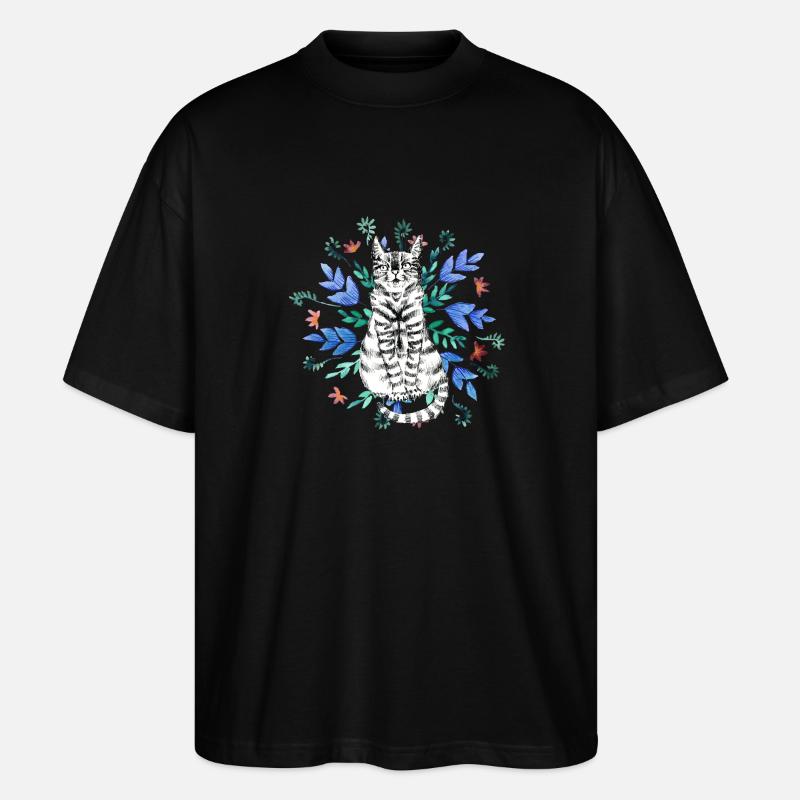 chat en ornement - T-shirt bio Blaster 2.0 coupe oversize Stanley/Stella Unisexe - noir