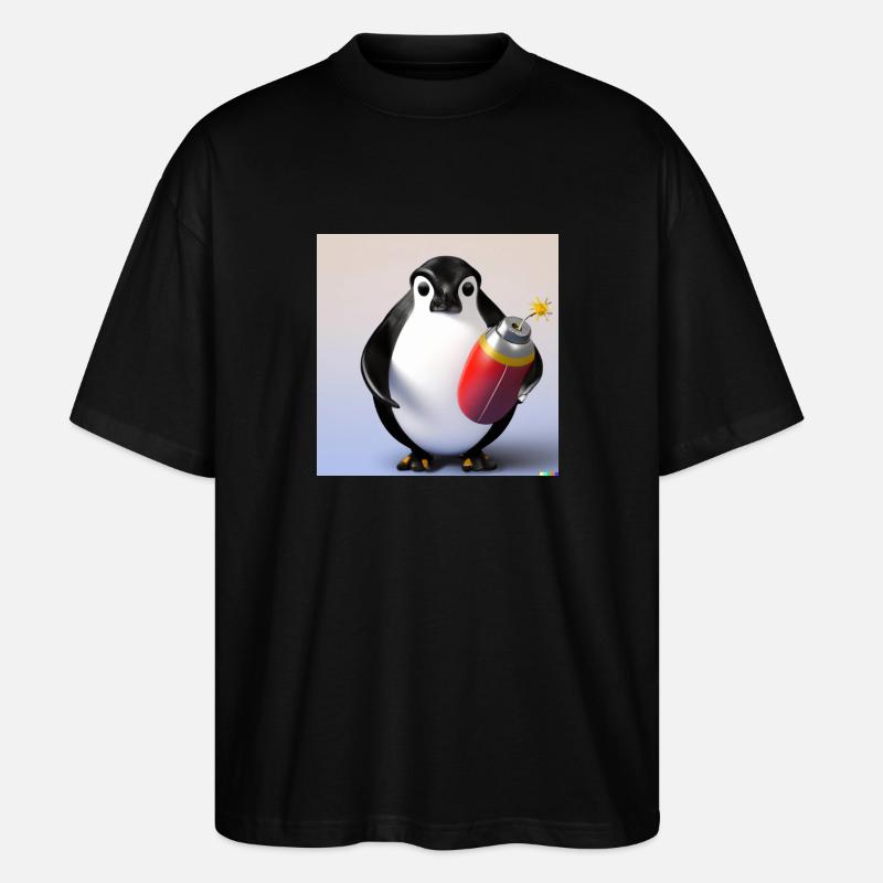 Pinguin-Bombe - Stanley/Stella Oversized Unisex Bio T-Shirt Blaster 2.0 - Schwarz