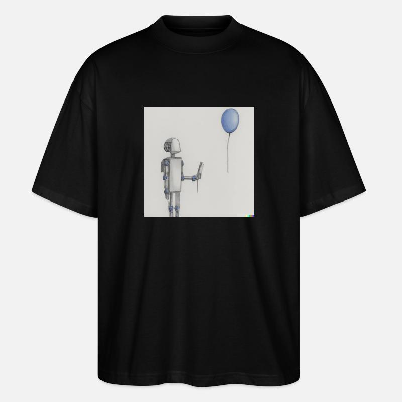 Roboter Luftballon - Stanley/Stella Oversized Unisex Bio T-Shirt Blaster 2.0 - Schwarz