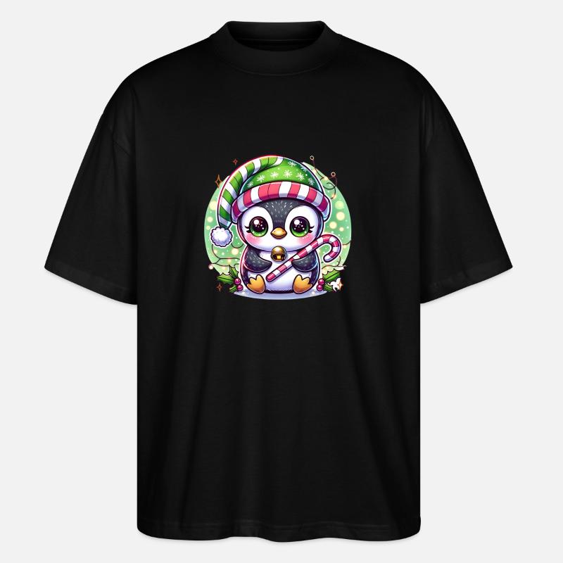 Weihnachtspinguin - Stanley/Stella Oversized Unisex Bio T-Shirt Blaster 2.0 - Schwarz
