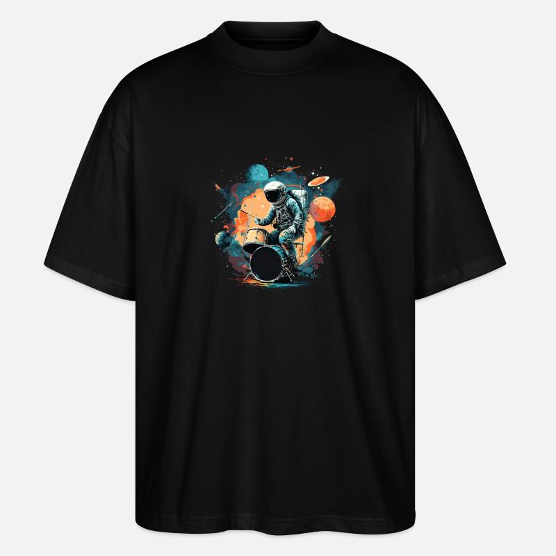 Weltraum-Schlagzeuger - Stanley/Stella Oversized Unisex Bio T-Shirt Blaster 2.0 - Schwarz
