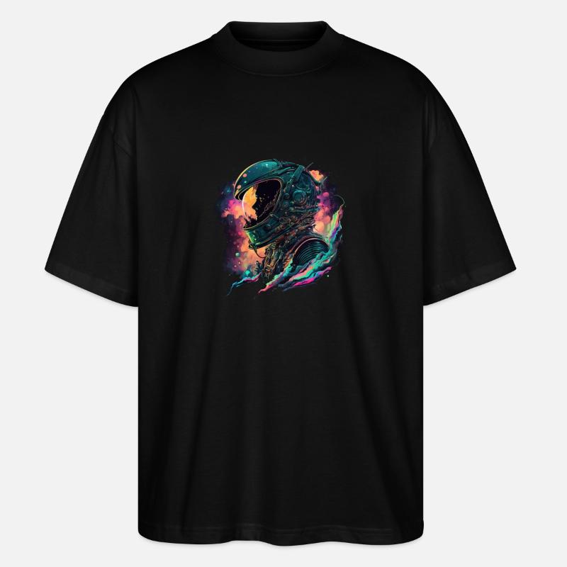 Arc-en-ciel de l’espace - T-shirt bio Blaster 2.0 coupe oversize Stanley/Stella Unisexe - noir