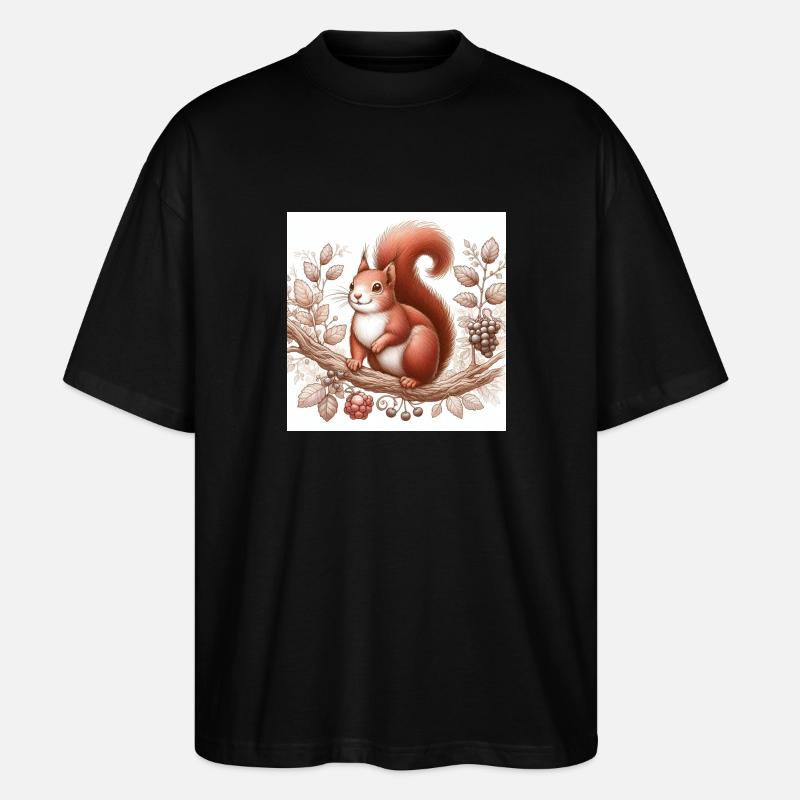 Eichhörnchen - Stanley/Stella Oversized Unisex Bio T-Shirt Blaster 2.0 - Schwarz