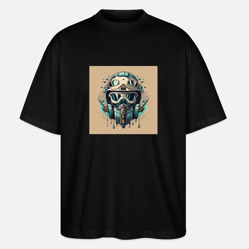 Future Style Motorradhelm - Stanley/Stella Oversized Unisex Bio T-Shirt Blaster 2.0 - Schwarz