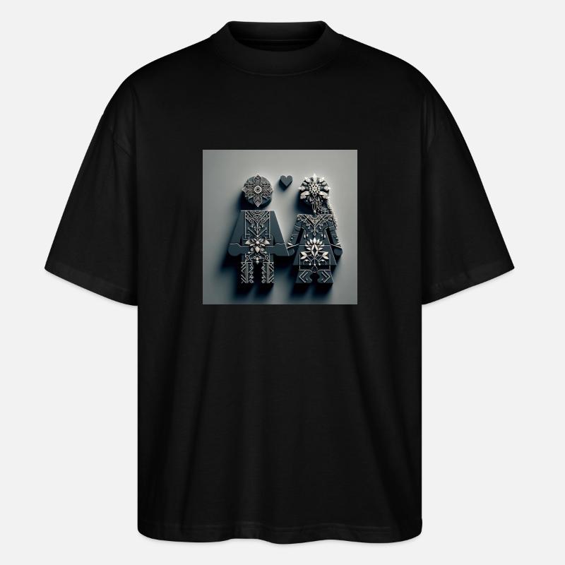 Couple main dans la main - T-shirt bio Blaster 2.0 coupe oversize Stanley/Stella Unisexe - noir