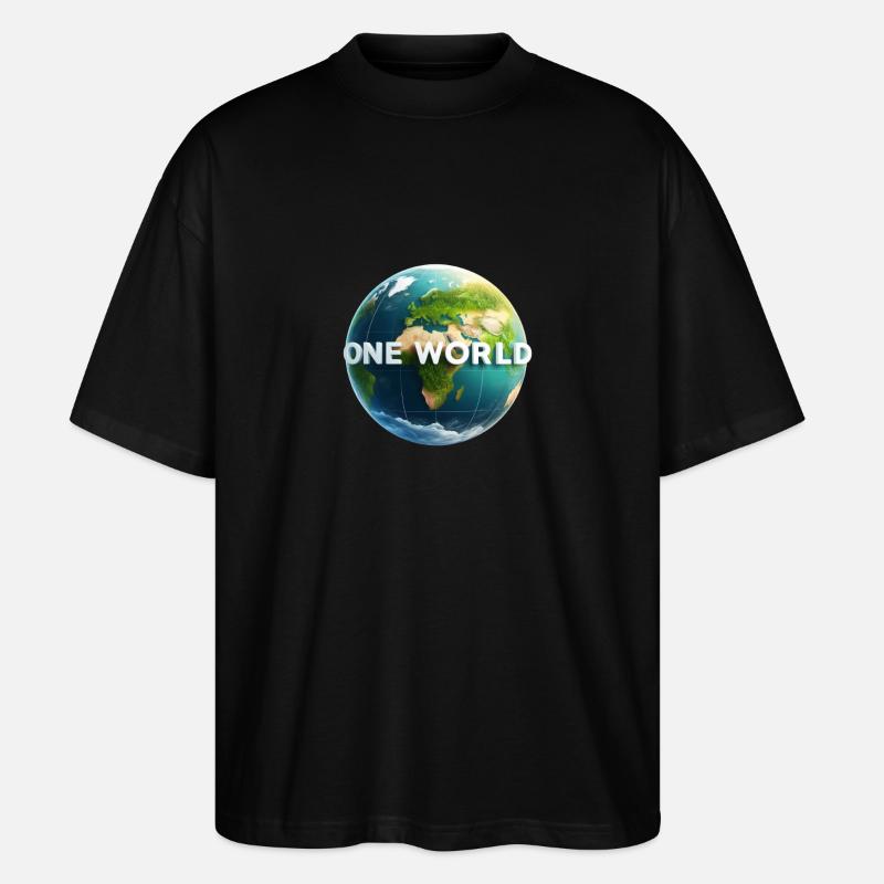 One World 3 - Stanley/Stella Oversized Unisex Bio T-Shirt Blaster 2.0 - Schwarz