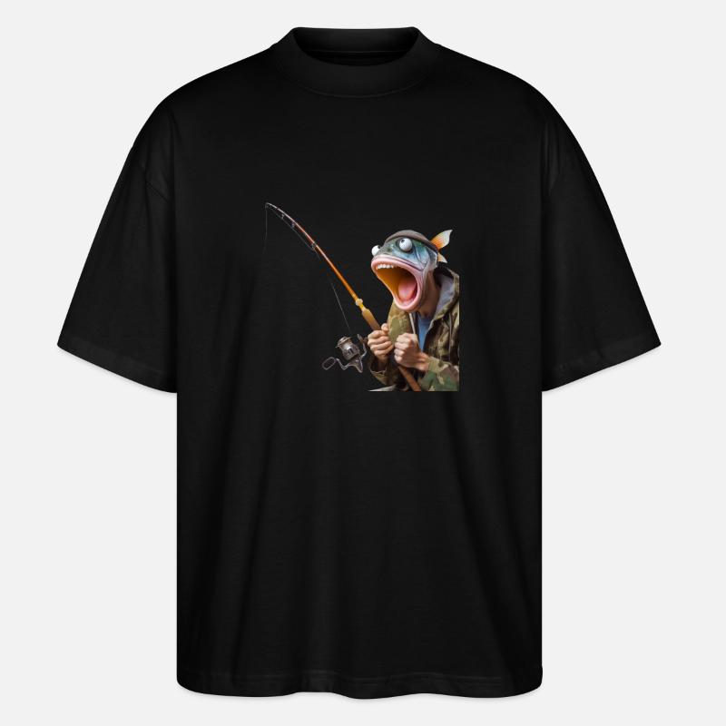Verrückter Angler - Stanley/Stella Oversized Unisex Bio T-Shirt Blaster 2.0 - Schwarz