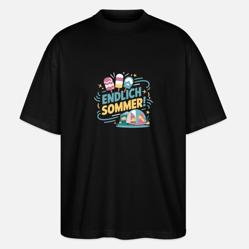Endlich Sommer - Stanley/Stella Oversized Unisex Bio T-Shirt Blaster 2.0 - Schwarz
