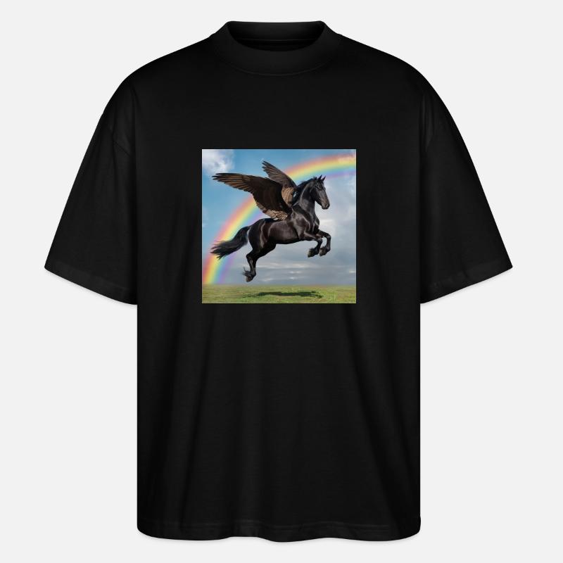 Rainbow Pegasus - Stanley/Stella Oversized Unisex Bio T-Shirt Blaster 2.0 - Schwarz