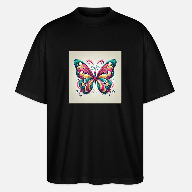 Schmetterling-01 - Stanley/Stella Oversized Unisex Bio T-Shirt Blaster 2.0 - Schwarz