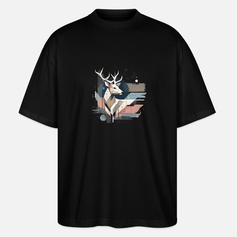 Modern Hirsch Design #3 - Stanley/Stella Oversized Unisex Bio T-Shirt Blaster 2.0 - Schwarz