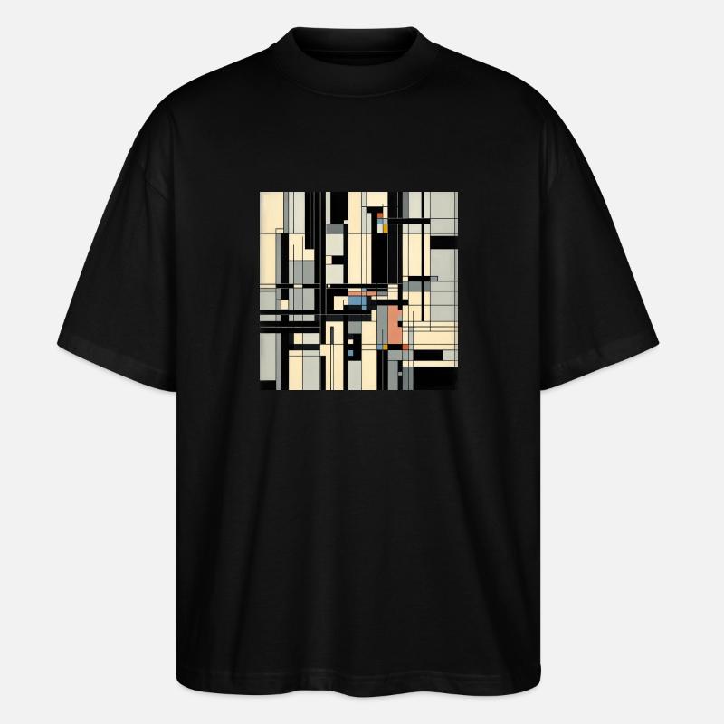 Abstrakte Kunst nach Mondrian - Stanley/Stella Oversized Unisex Bio T-Shirt Blaster 2.0 - Schwarz