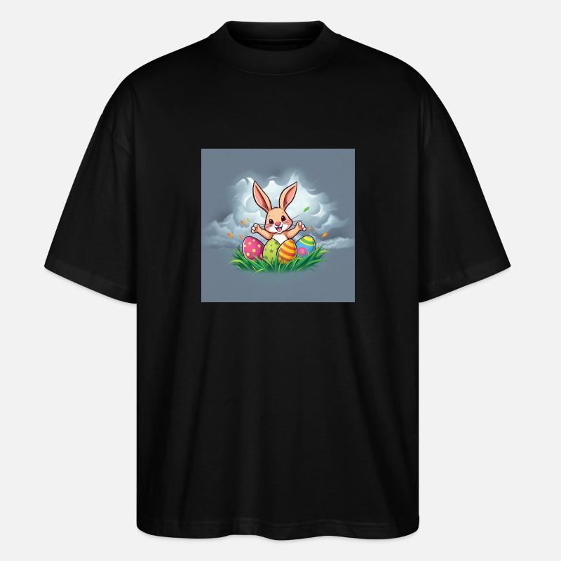 Fluffy Bunny & Happy Easter - Stanley/Stella Oversized Unisex Bio T-Shirt Blaster 2.0 - Schwarz