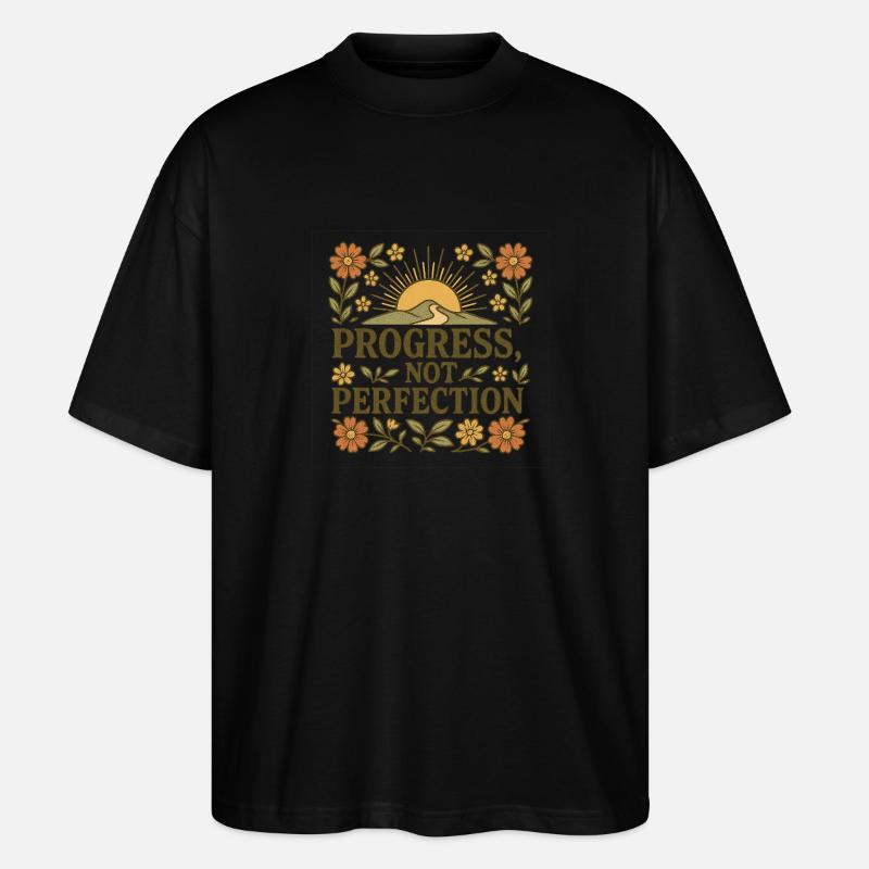 Progress not Perfection - Stanley/Stella Oversized Unisex Bio T-Shirt Blaster 2.0 - Schwarz