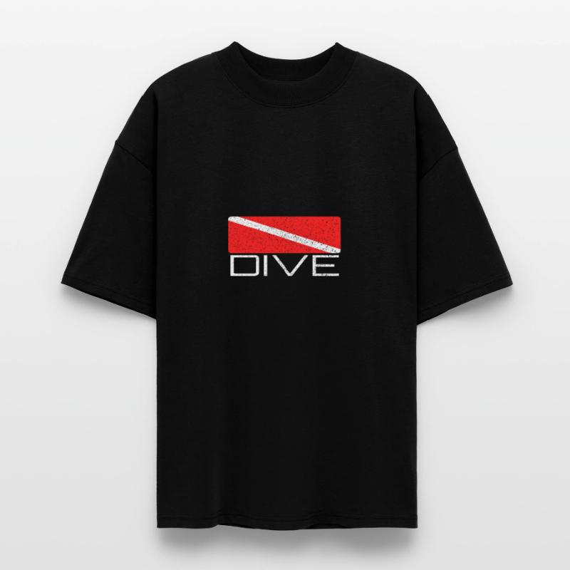 Dive | Conception de plongée avec drapeau de plongée pour les plongeurs T-shirt bio Blaster 2.0 coupe oversize Stanley/Stella Unisexe