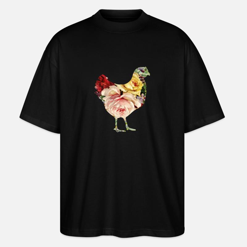 poulet fleur - T-shirt bio Blaster 2.0 coupe oversize Stanley/Stella Unisexe - noir