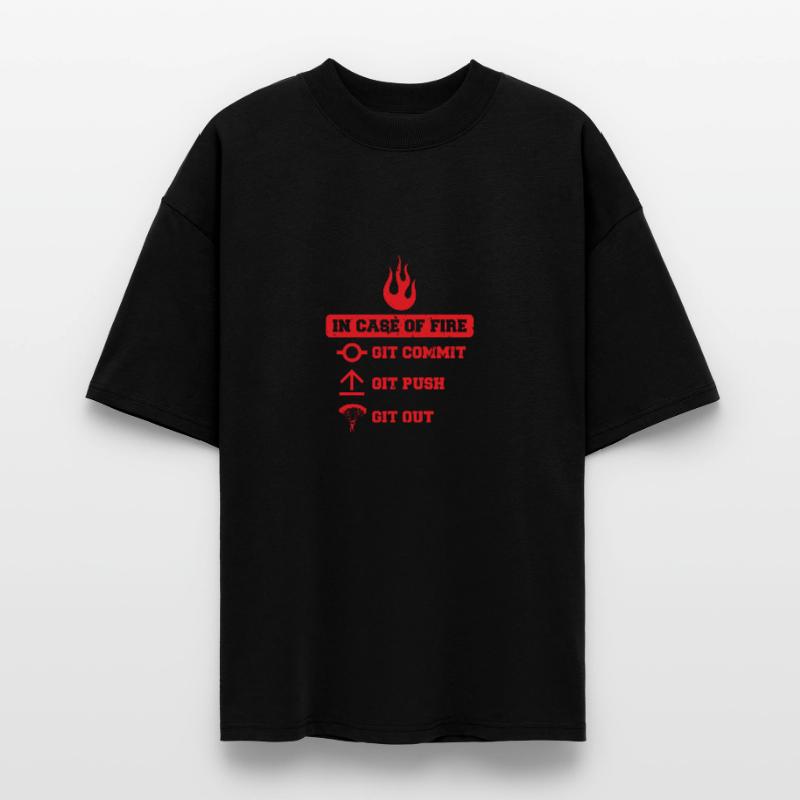 In case of fire : git commit, git push, git out T-shirt bio Blaster 2.0 coupe oversize Stanley/Stella Unisexe