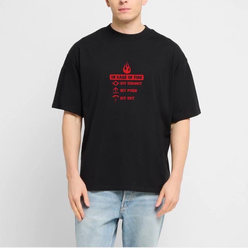 In case of fire : git commit, git push, git out T-shirt bio Blaster 2.0 coupe oversize Stanley/Stella Unisexe